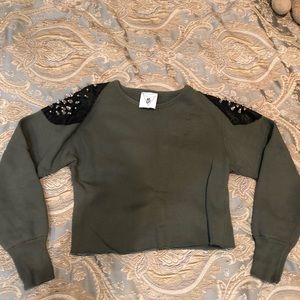 Green LF cropped Sweater
